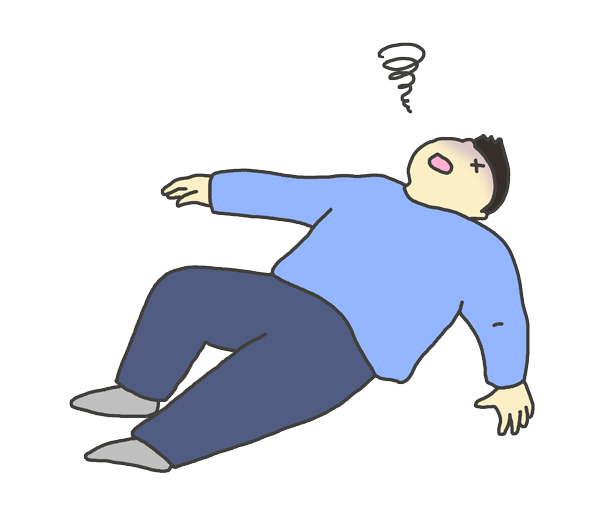 倒れている男性のイラスト