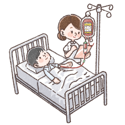 輸血 観察のイラスト