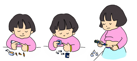 血糖測定のイラスト 