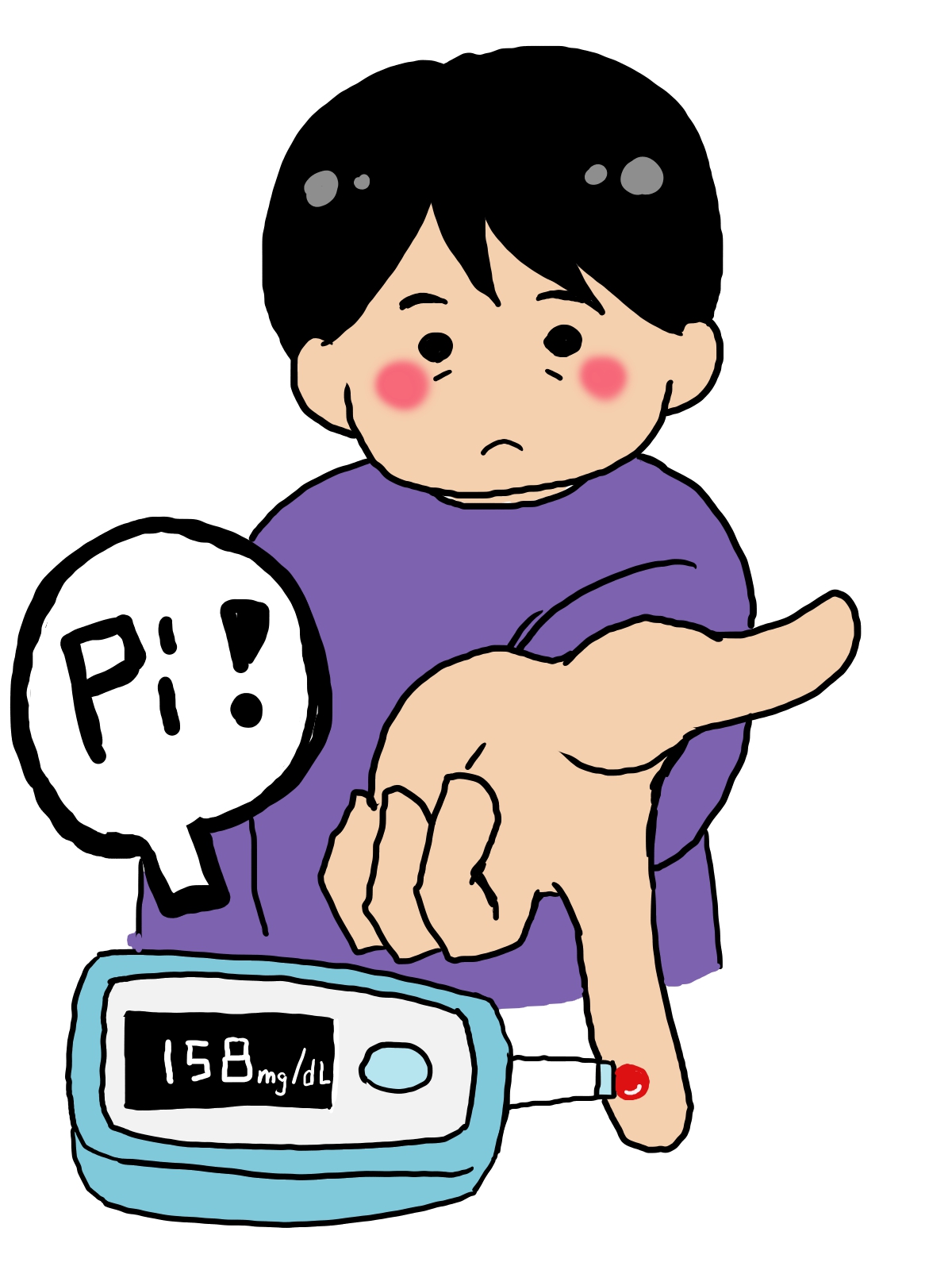 血糖測定のイラスト