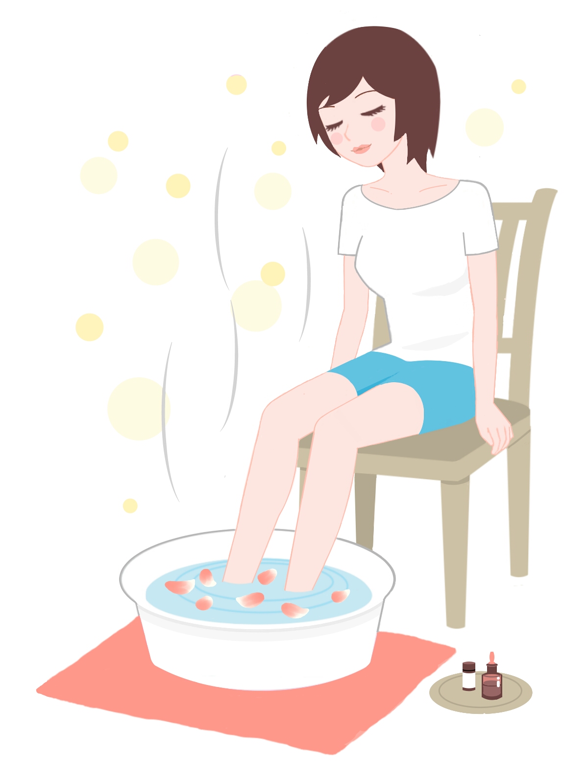 アロマフットバスのイラスト 