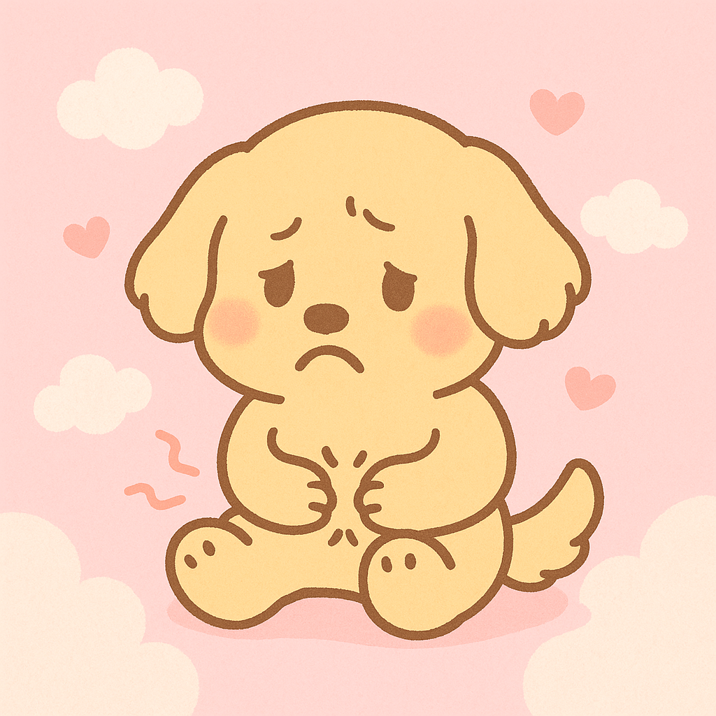 腹痛　犬　イラスト