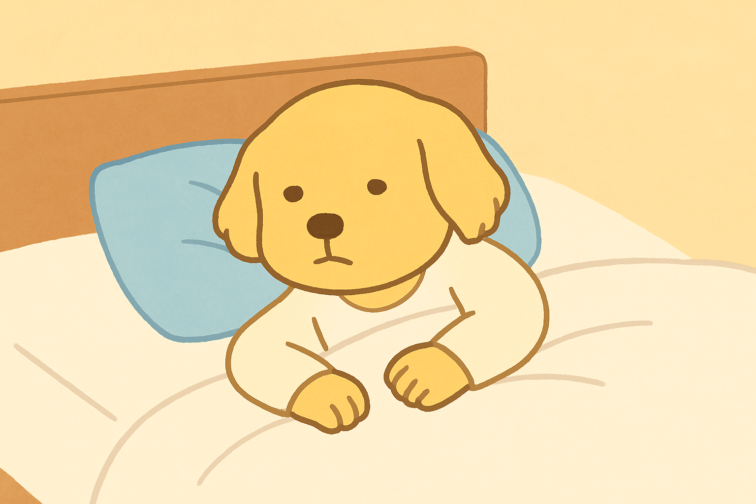 ベッド 寝る 犬 イラスト