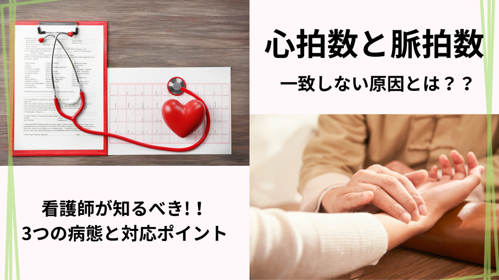 心拍数と脈拍数が一致しない原因とは？💥看護師が知るべき3つの病態と