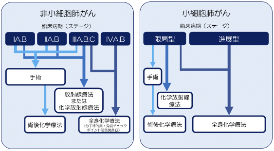 肺がんの病期(ステージ)別治療