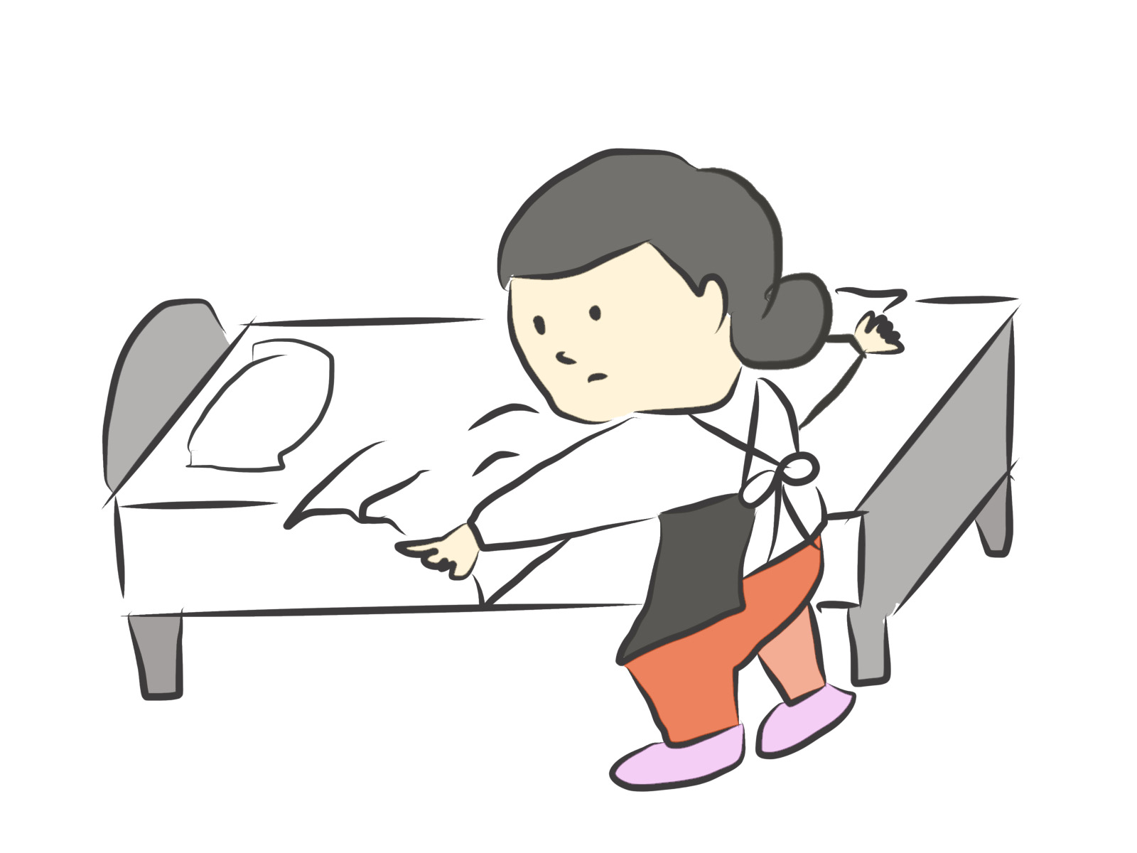 シーツ交換　イラスト