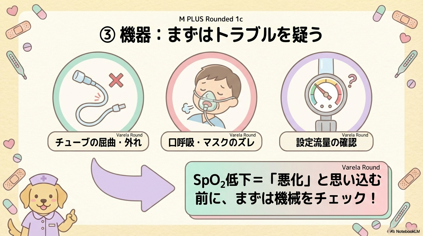 酸素療法　機器トラブル