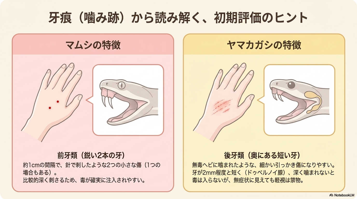 マムシ 噛みあと