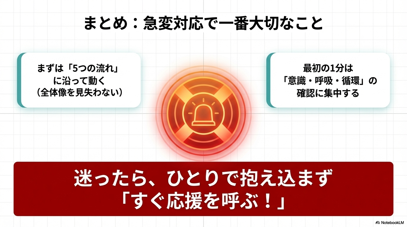 まとめ まずは流れを理解する 最初の1分が重要 迷ったら応援要請