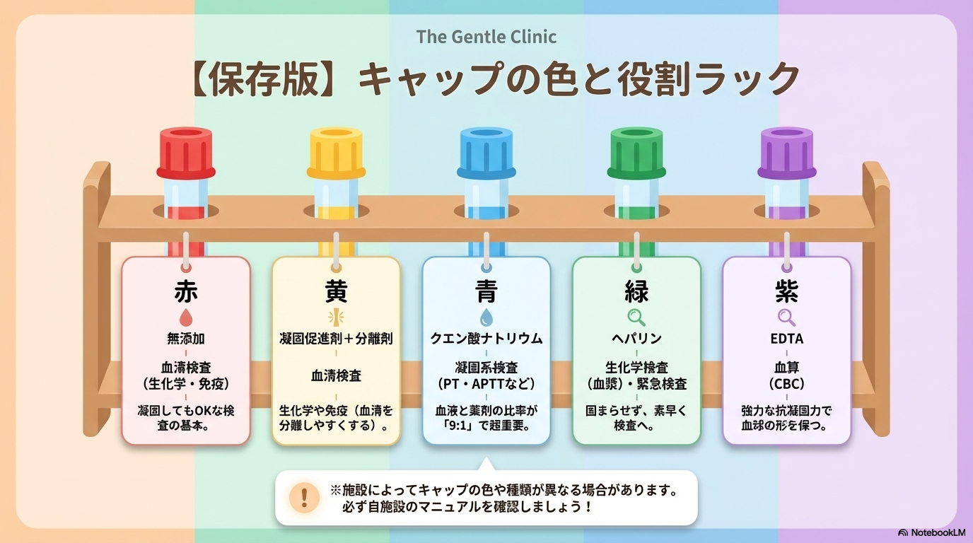 真空管　採血　スピッツ　色