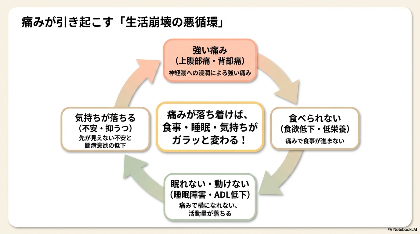 膵がん　症状　進行　生活