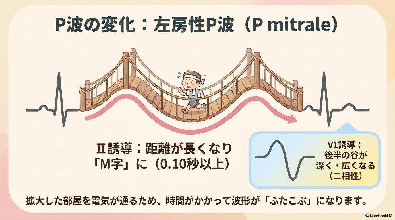 僧帽弁閉鎖不全症の心電図変化