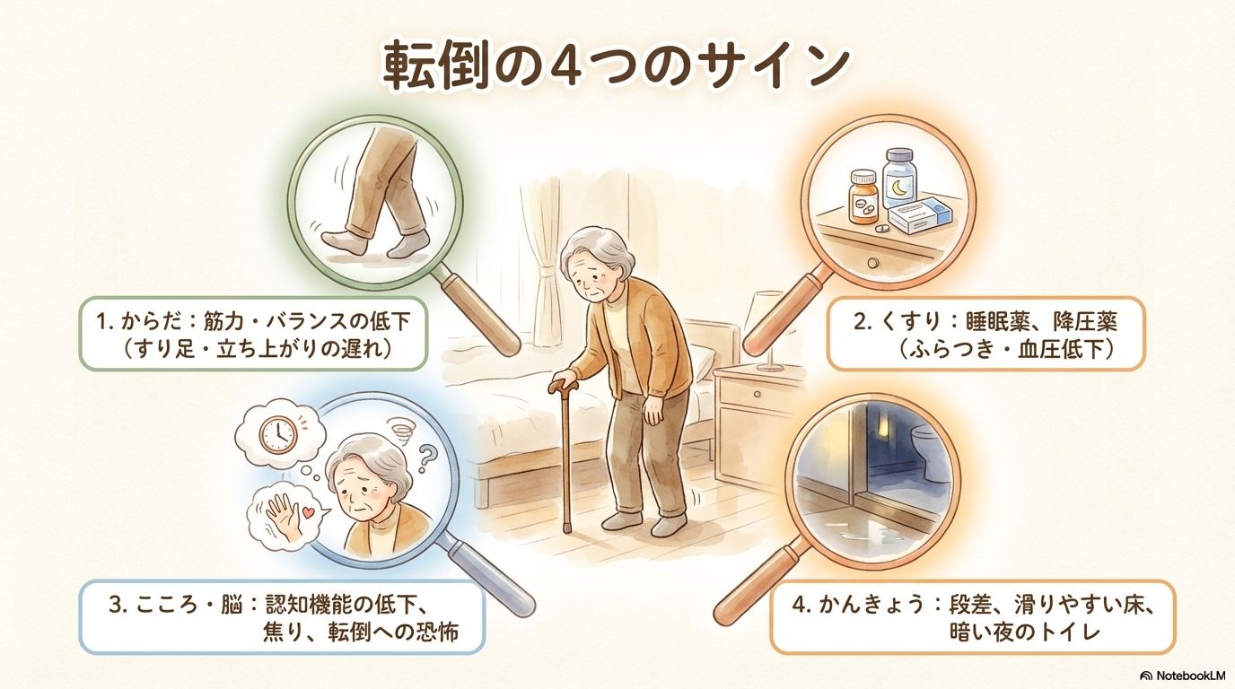 高齢者の転倒予防
原因