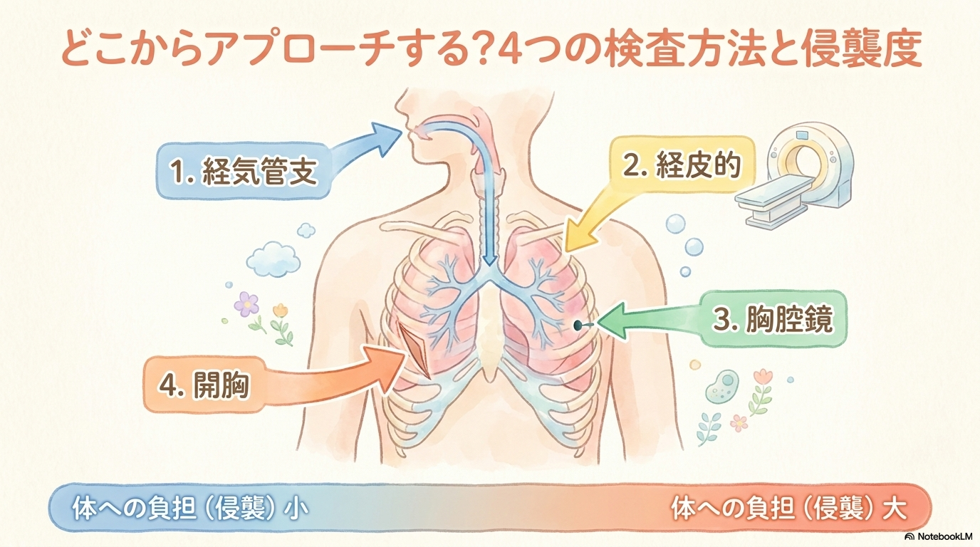 肺生検の主な種類の比較