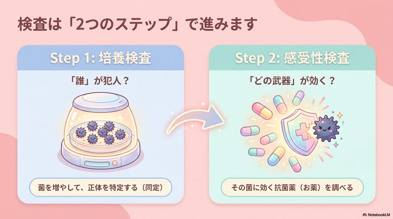 培養検査と感受性検査の違い