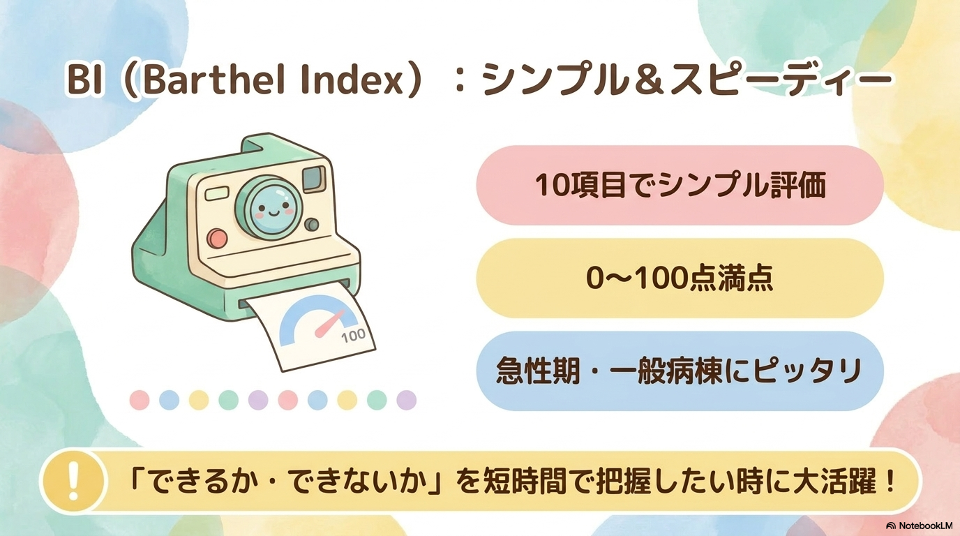 バーセルインデックス：BI（Barthel Index）
