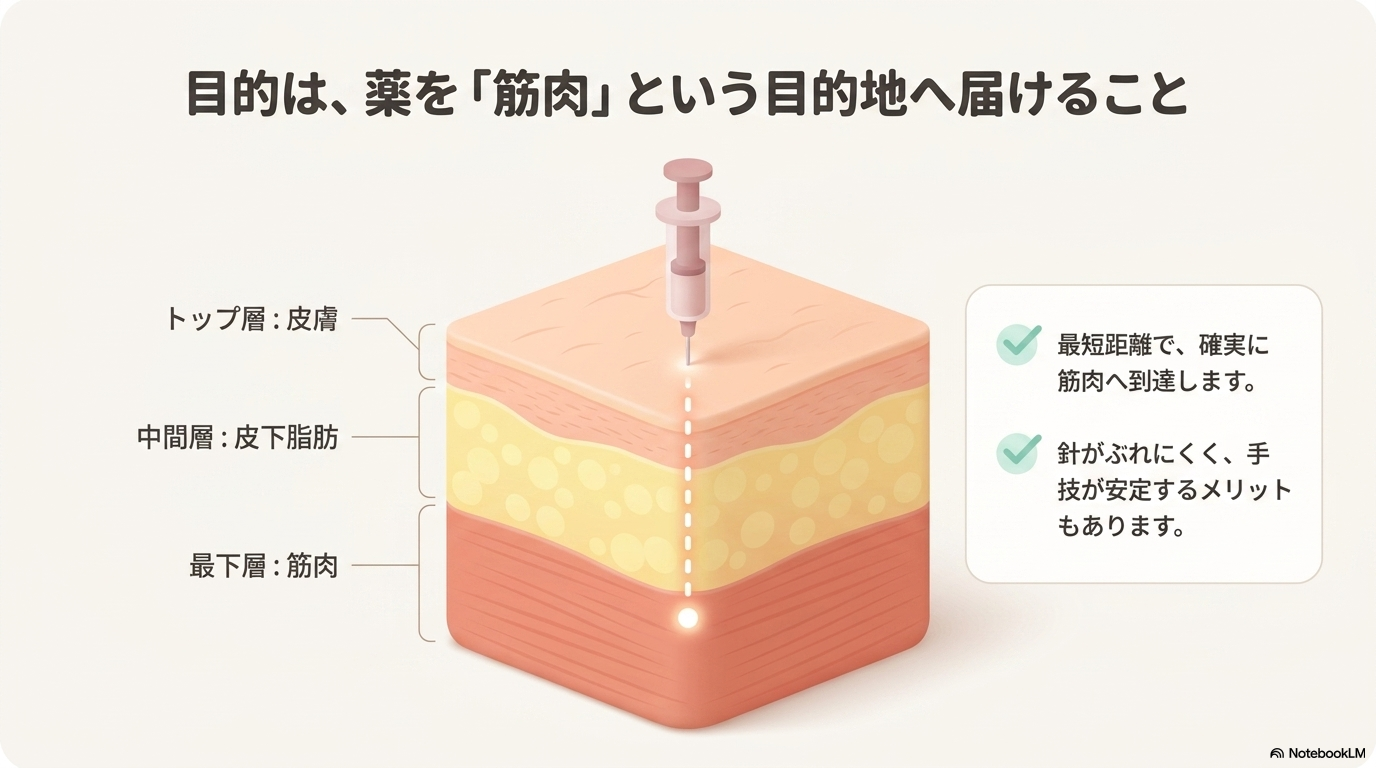 筋肉注射は90度で刺入する理由