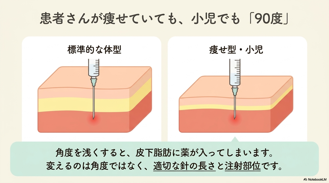 小児への筋肉注射も90度が基本