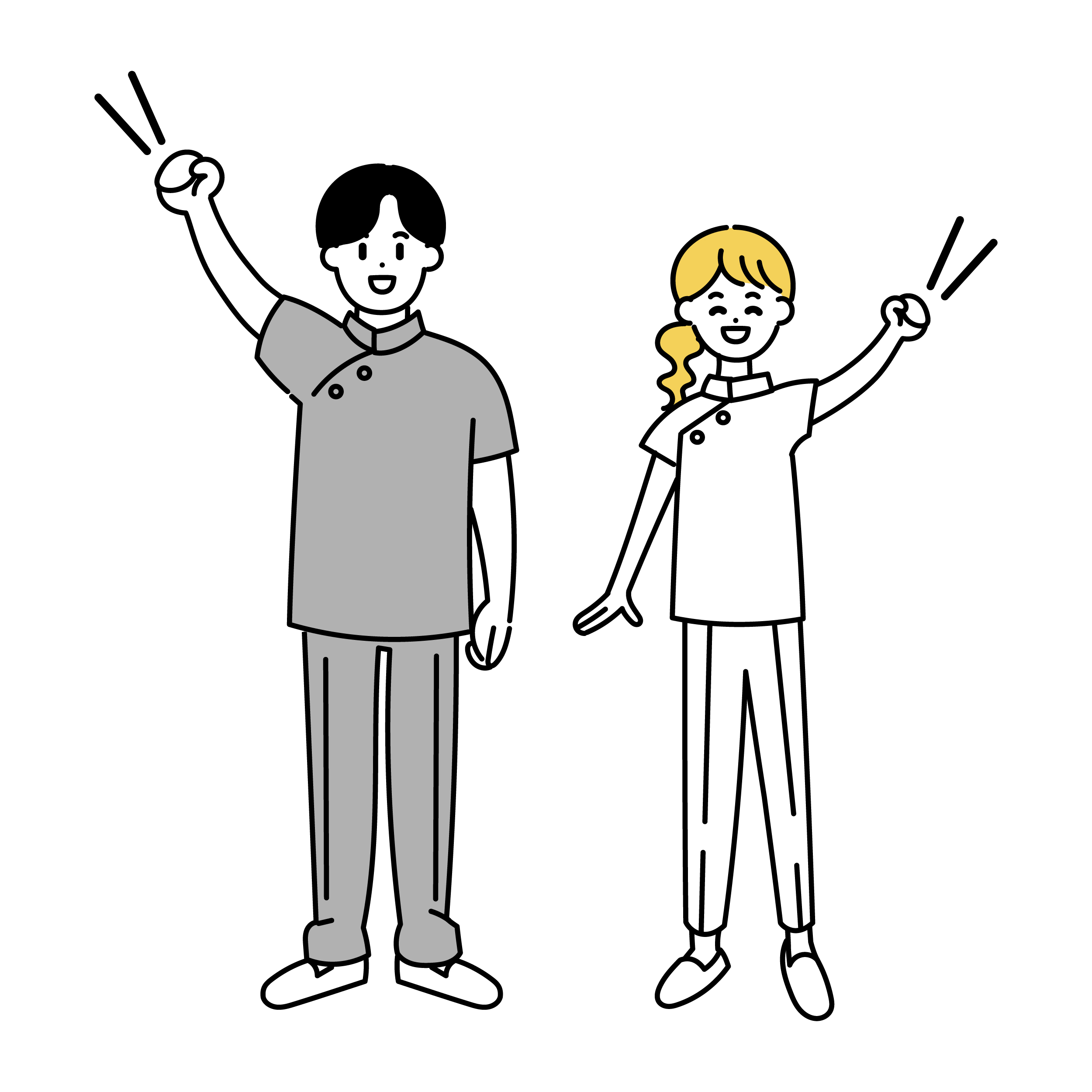解決した看護師のイラスト