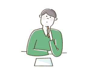 悩む男性のイラスト
