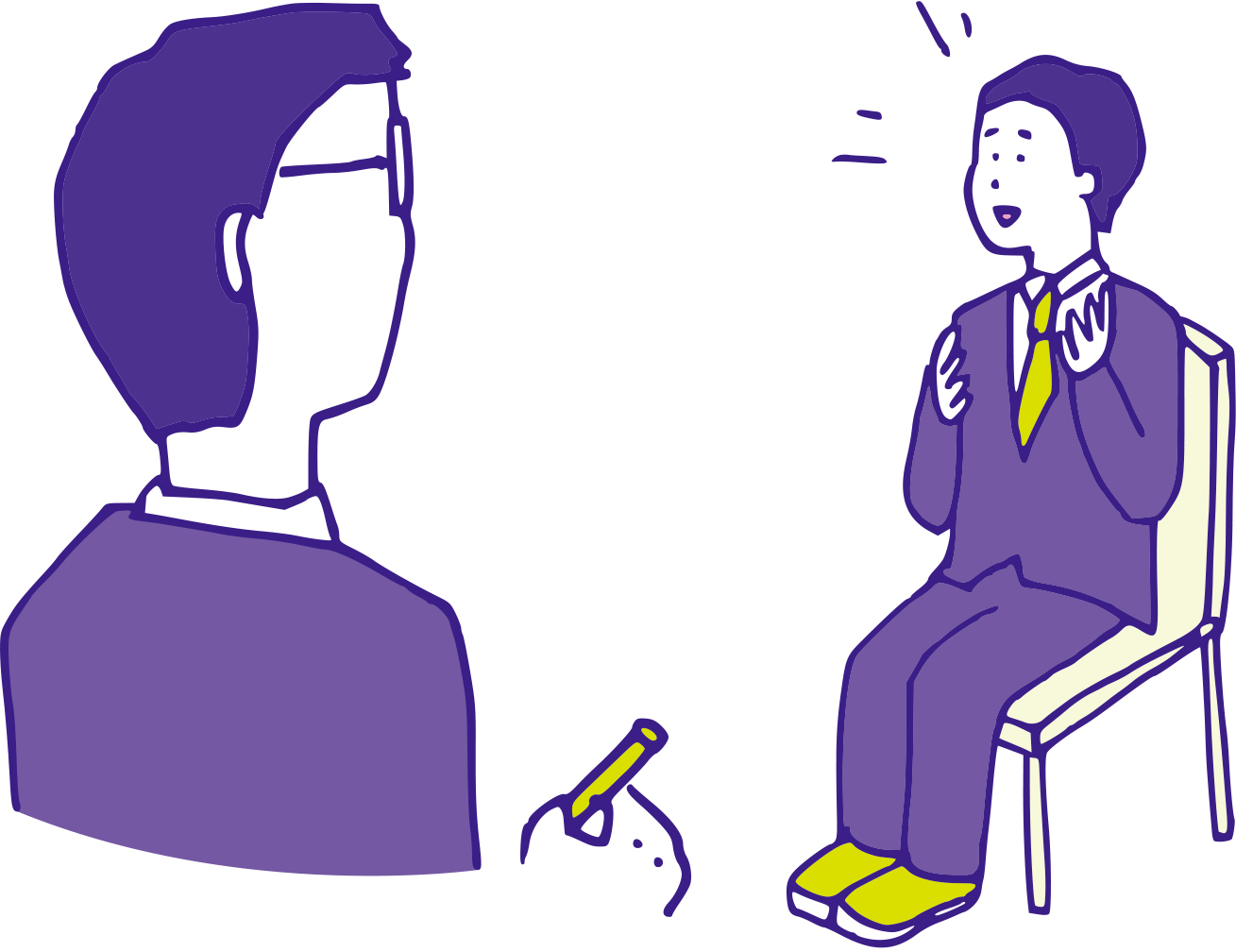 面接をしている人のイラスト